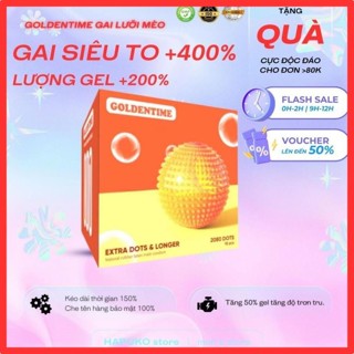  Bao cao su gai GOLDENTIME gai lưỡi mèo thế hệ mới bcs có gai siêu mỏng kéo dài thời gian quan hệ HAPUKO 