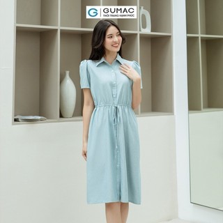 Đầm nữ GUMAC suông rút dây eo  DD08026