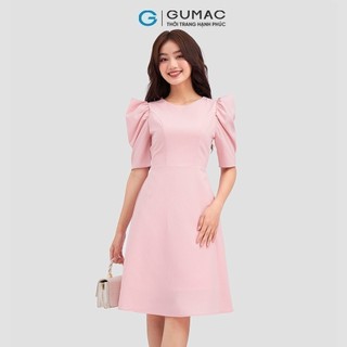 Đầm nữ GUMAC form A tay phồng  DC12060