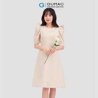 Đầm nữ GUMAC form A tay phồng  DC12060