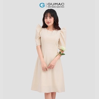 Đầm nữ GUMAC form A tay phồng  DC12060