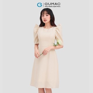 Đầm nữ GUMAC form A tay phồng  DC12060