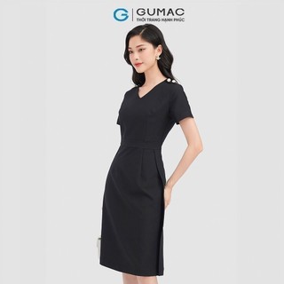 Đầm nữ GUMAC phối nút vai  LD0916