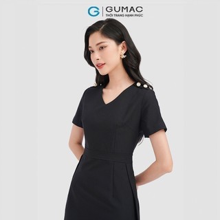 Đầm nữ GUMAC phối nút vai  LD0916