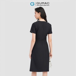 Đầm nữ GUMAC phối nút vai  LD0916