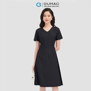 Đầm nữ GUMAC phối nút vai  LD0916