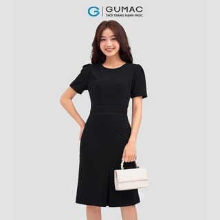 Đầm nữ GUMAC phối ren bản eo  DC12077