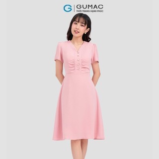 Đầm nữ GUMAC A nẹp nhún  DC12076