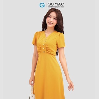Đầm nữ GUMAC A nẹp nhún  DC12076