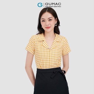 Đầm nữ GUMAC caro phối nút  DC10071