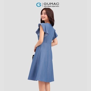 Đầm nữ GUMAC bèo thắt đai eo  DC12002