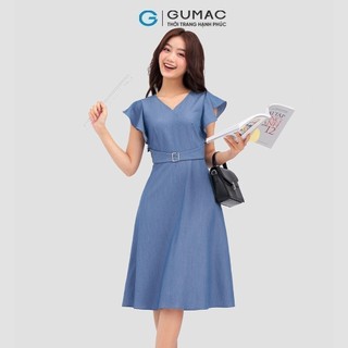 Đầm nữ GUMAC bèo thắt đai eo  DC12002
