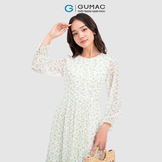 Đầm nữ GUMAC phối tà dập ly  DC10073