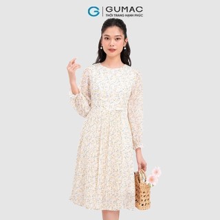 Đầm nữ GUMAC phối tà dập ly  DC10073