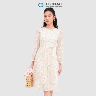 Đầm nữ GUMAC phối tà dập ly  DC10073