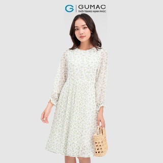 Đầm nữ GUMAC phối tà dập ly  DC10073