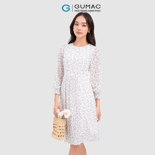 Đầm nữ GUMAC phối tà dập ly  DC10073