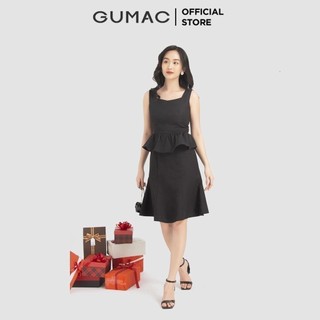 Đầm nữ GUMAC sát nách bèo tùng DB12011 