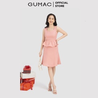 Đầm nữ GUMAC sát nách bèo tùng DB12011 