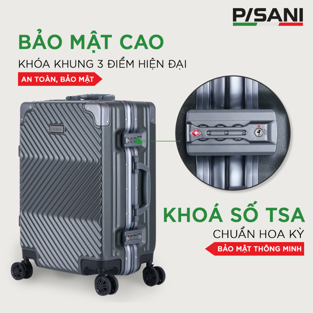 [SALE KHỦNG NHẤT⚡] Vali Kéo Khung Nhôm Pisani X9 - size 20/24/28, Nhựa PC Cao Cấp, Khoá TSA Bảo Mật, Vali MIA Chính Hãng | BigBuy360 - bigbuy360.vn