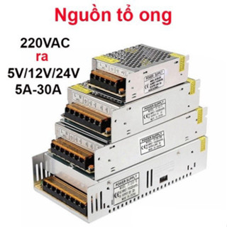  Nguồn xung tổ ong 5V 12V 24V  2A - 60A  Nguồn chuyển đổi 220V ra điện áp DC 