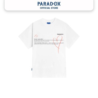 [CLEARANCE SALE] Áo thun form rộng Paradox tay lỡ - Unisex - In hình - DEFINITION - Màu Trắng