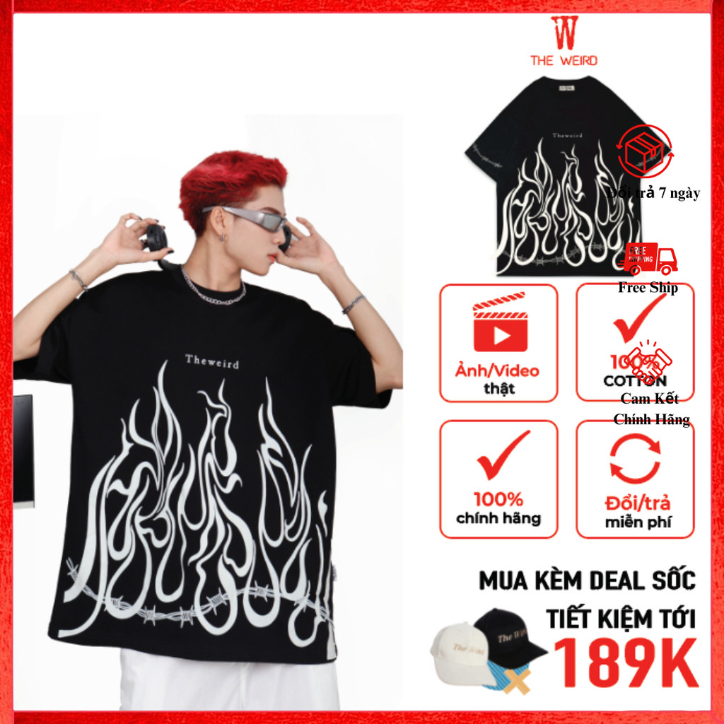 LOCAL BRAND Áo thun The Weird Phong Cách Unisex Form Rộng ATK730