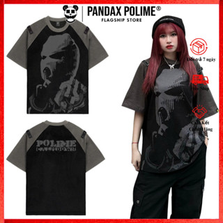 Áo thun raglan nam local brand tay lỡ Pandax polime calm down hàng hiệu cao cấp unisex form rộng big size cotton phối mà