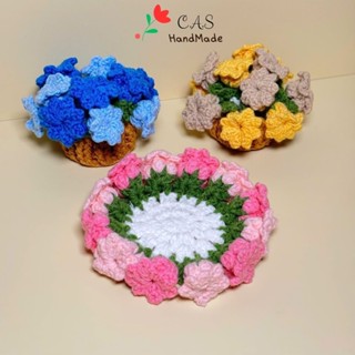   Có sẵn  Đế lót ly hoa chuông hoa hồng bằng len handmade xinh xắn trang trí bàn có chậu thấm nước 