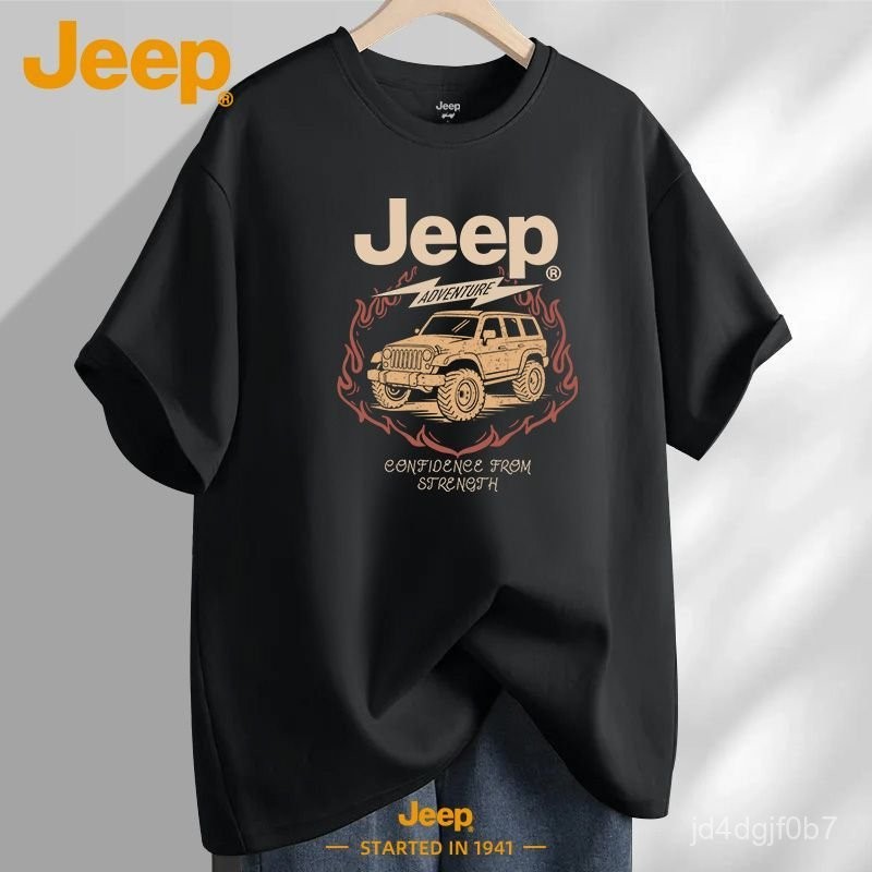 【Chính Hãng Chính Thức】JEEP Áo thun ngắn tay cotton nguyên chất phong cách hậu tận thế Jeep T Áo Thu