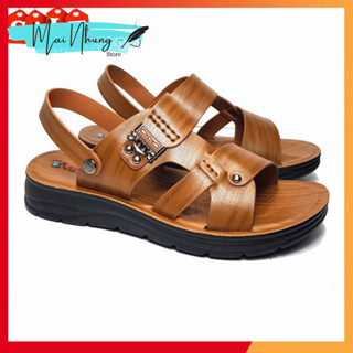 Dép Da Nam Đế Cao Su Đúc Nguyên Khối Cao Cấp Tăng Chiều Cao - Mai Nhung Store