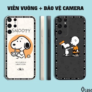 Ốp lưng Samsung S21 Ultra in hình chú chó dễ thương cạnh viền vuông có bảo vệ camera