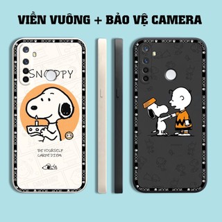 Ốp lưng Realme 5 / 5 Pro / Q / 5s / 5i in hình chú chó dễ thương cạnh viền vuông có bảo vệ camera
