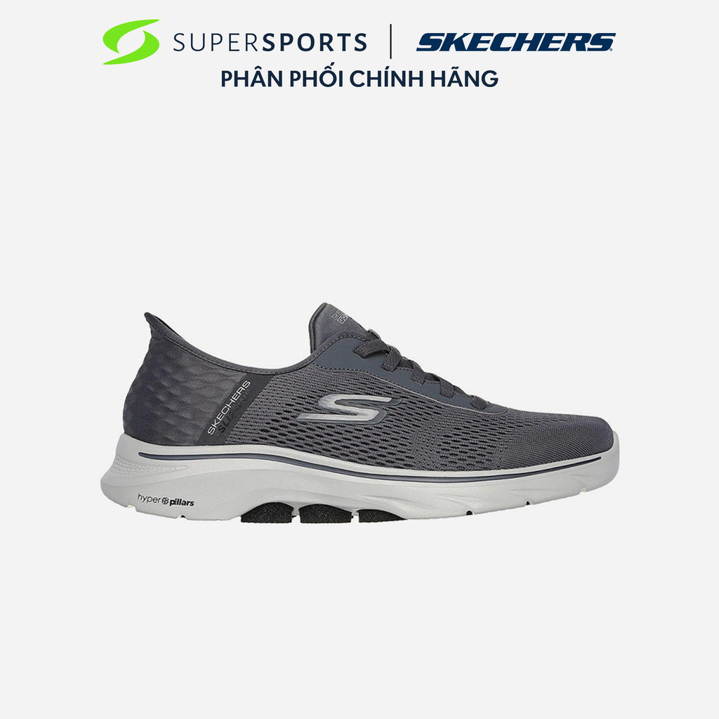 Giày Luyện Tập Nam Skechers GOwalk 7 - Xám  - 216648-CCBK