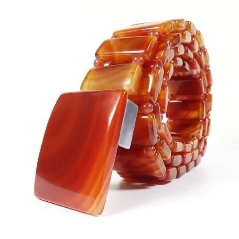 Thắt lưng đá agate đỏ cho nam, dây chuyền ngọc tự nhiên cho nữ, khóa thắt lưng đá agate đen, thắt lư