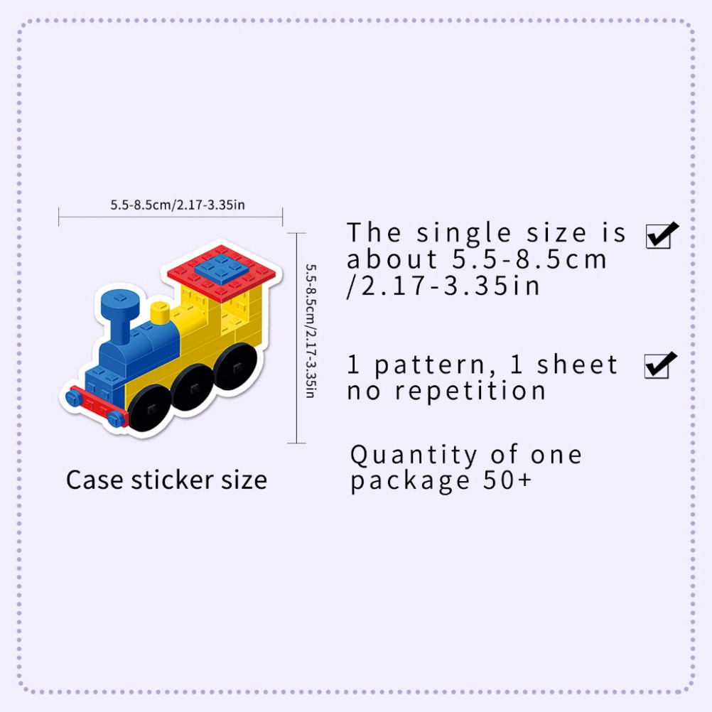 51 Chiếc Hoạt Hình Màu Khối Xây Dựng Lego Miếng Dán Cho Vali Ván Trượt Laptop DIY Decal