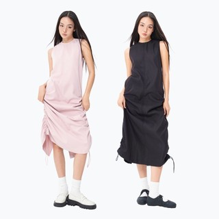 [OUTLET] CARA Đầm suông dài form rộng Farey cổ tròn có dây rút phần tà độc đáo