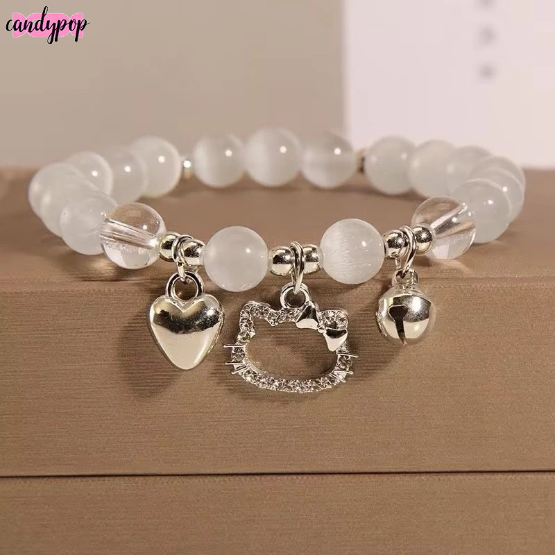 🍭Candy🍭Dễ Thương Vòng Đeo Tay Hình Mèo hello kitty / Bướm / Trái Tim Có Chuông Xinh Xắn