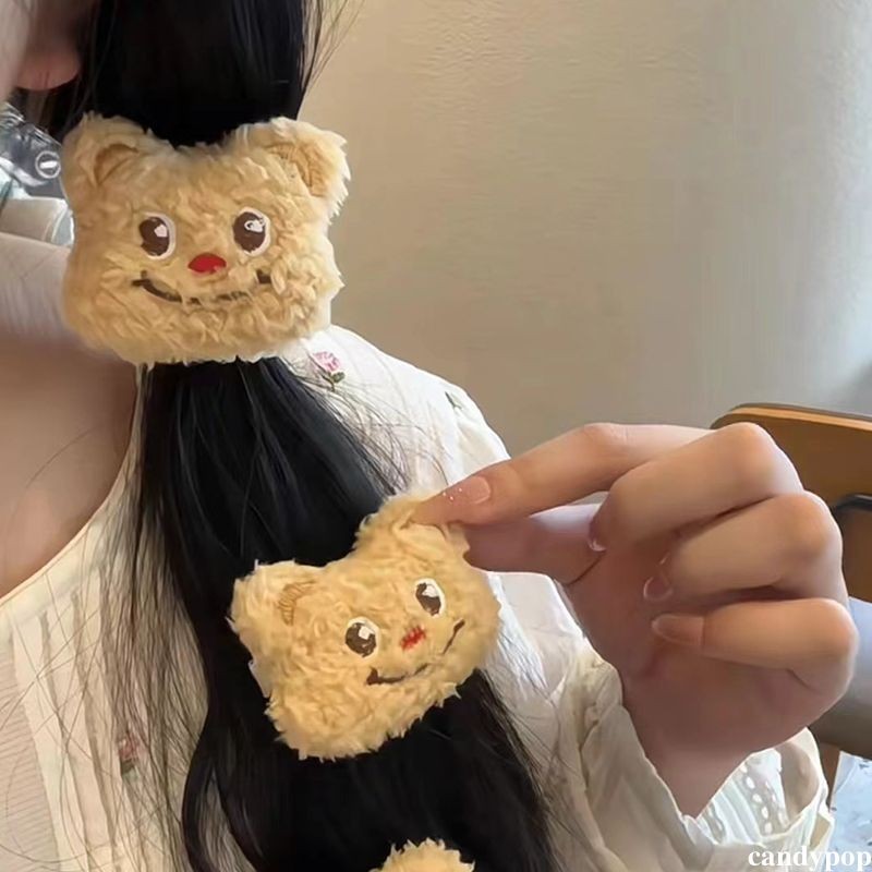 🍭 dây buộc tóc phụ kiện tóc scrunchies Dễ Thương Gấu Bơ Tóc Dây Cô Gái Trái Tim Hoạt Hình Đầu Dây Ca