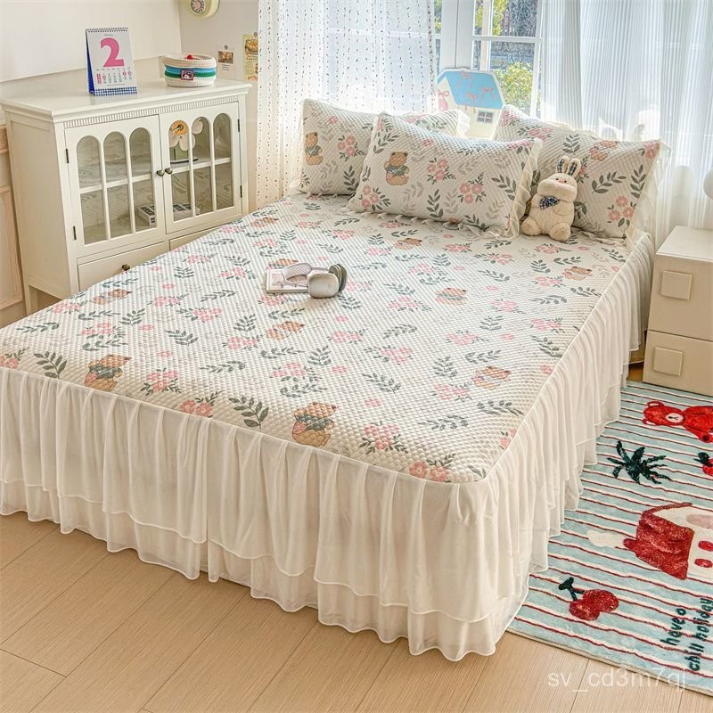 【Ba chiều thoáng khí】Bộ ba mảnh thảm mát lạnh Ice Bean, thảm lụa lạnh mùa hè, có thể giặt được, thảm