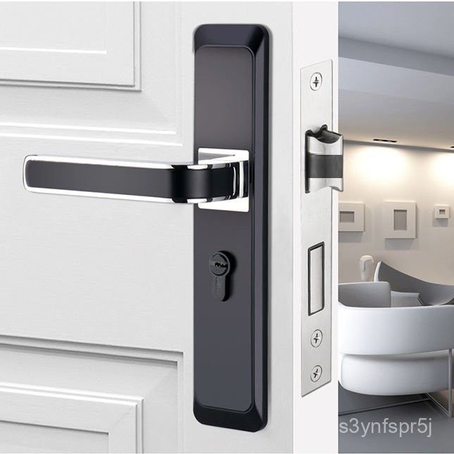 Bộ khóa cửa trong nhà mới, khóa cửa im lặng, khóa cửa thép và gỗ, tay nắm khóa cửa gỗ thật, phần cứn