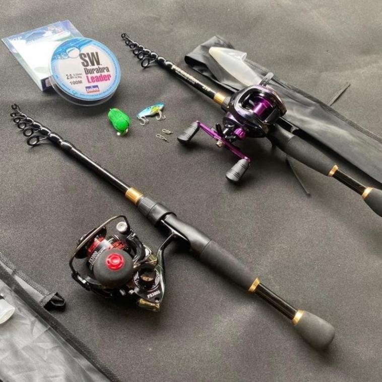 Bộ cần câu lure Rút Fit Cacbon ( Máy đứng FS , Máy ngang titan ) cực khỏe chuyên lure lóc , sộp ,chẽ