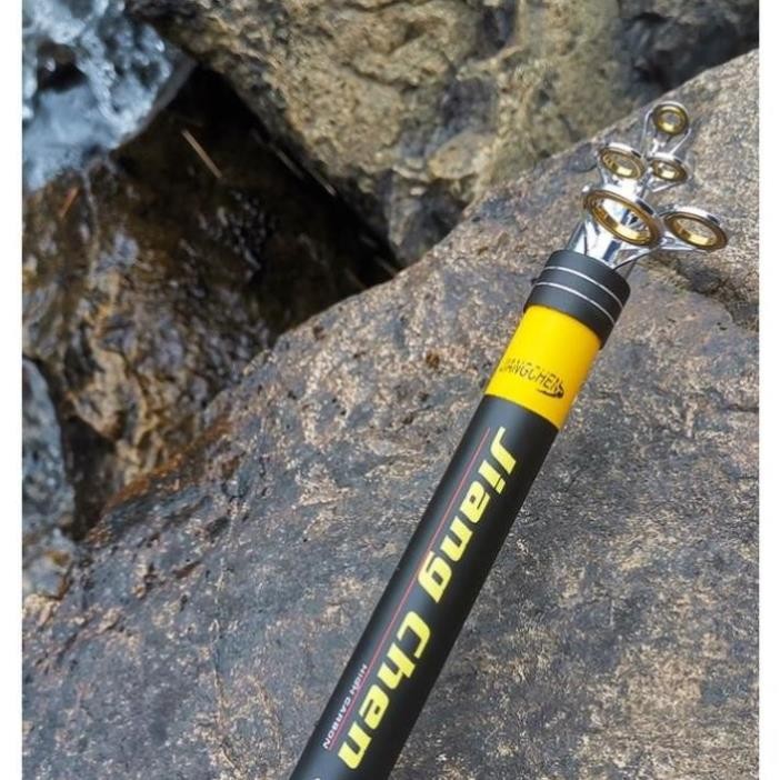 Cần Câu Máy Rút Hunts Man LW Vàng Đủ Size 2m1 2m4 2m7 3m0 3m6 Cacbon Tải Cá Trên 10 kg cần câu cá