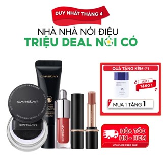 Bộ Mỹ Phẩm 4 món Trang Điểm Minisize CARSLAN Siêu tiện dụng cho người mới bắt đầu, Phấn phủ mini tím