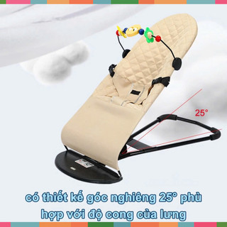 Ghế Nhún Rung Màu Nâu - Peewees  Cao Cấp Vải Cotton Thoáng Khí Chống Võng Lưng - " - SMPMPMP.--0122