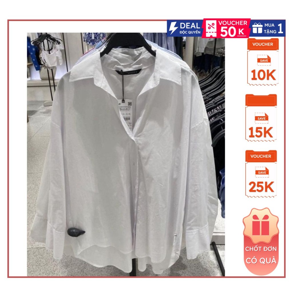 Áo sơ mi nữ Zar trắng basic - Chất vải cao cấp, chống nhăn, dáng rộng công sở, phong cách tối giản | BigBuy360 - bigbuy360.vn