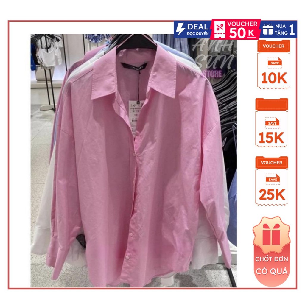 Áo sơ mi nữ Zar hồng  - Chất Oxford Linen cao cấp, form rộng giấu quần, nhẹ nhàng, nữ tính | BigBuy360 - bigbuy360.vn
