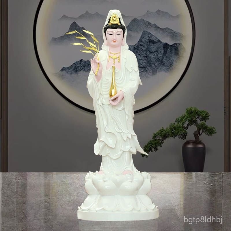 Tượng Phật Quan Âm Đứng Tượng Nữ Thần Quan Âm Nanhai Quan Âm Bồ Tát Tượng Phật Nhựa Trang Trí Thờ Ph