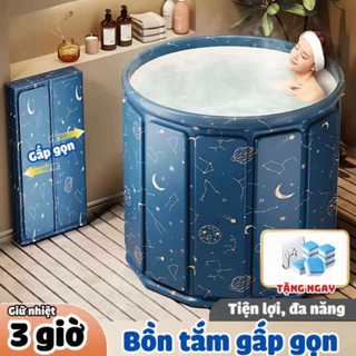 Bồn Tắm Gấp Gọn Cao Cấp 7 Lớp Giữ Nhiệt 3 Giờ, Dễ Dàng Tháo Lắp, Bể Bơi Gấp Gọn Dung Tích 150L - VivaTrend BT01