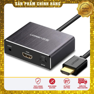 Cáp chuyển đổi hdmi to vga + audio và 1 cổng quang spdif chính hãng ugreen 40282 cao cấp